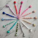 Attache-suce CÉLESTE, Billes lustrés, Personnalisé avec monogramme