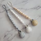 Attache-suce CÉLESTE, Billes lustrés, Personnalisé avec monogramme