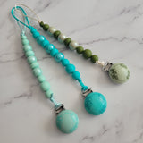 Attache-suce CÉLESTE, Billes lustrés, Personnalisé avec monogramme