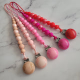 Attache-suce CÉLESTE, Billes lustrés, Personnalisé avec monogramme