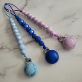 Attache-suce CÉLESTE, Billes lustrés, Personnalisé avec monogramme