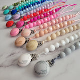 Attache-suce CÉLESTE, Billes lustrés, Personnalisé avec monogramme