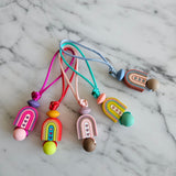 Tirette ARC-EN-CIEL MODERNE pour fermeture éclair, zipette, aide l'autonomie des petit, accessoire sensoriel, bille de silicone (Copie)