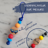 Identificateur SUR MESURE, tirette à fermeture éclair, sac d'école, étui à crayons