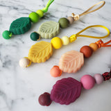 Tirette FEUILLE pour fermeture éclair, zipette, aide l'autonomie des petit, accessoire sensoriel, bille de silicone