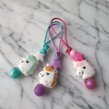 Tirette LICORNE pour fermeture éclair, zipette, aide l'autonomie des petit, accessoire sensoriel, bille de silicone