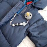 Attache-suce ZIP, attache fermeture éclaire pour la suce, perles de silicone, cadeau de shower, naissance