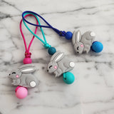 Tirette LAPIN pour fermeture éclair, zipette, lièvre, accessoire sensoriel, bille de silicone