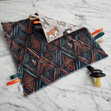 Mini doudou étiquettes ANIMAUX DE LA FORÊT, mini doudou, doudou sensorielle, bille de dentition, accessoire pour bébé, cadeau de shower