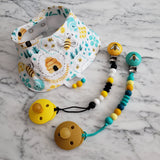 Attache-suce PRINTEMPS, abeille et papillon, perles de silicone, cadeau de shower