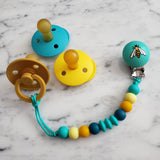 Attache-suce PRINTEMPS, abeille et papillon, perles de silicone, cadeau de shower