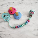 Attache-suce PRINTEMPS, abeille et papillon, perles de silicone, cadeau de shower