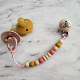 Attache-suce PRINTEMPS, abeille et papillon, perles de silicone, cadeau de shower