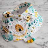 Bavoir ABEILLE, bavoir 3-24 mois, poussée dentaire, cadeau de shower