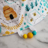 Bavoir ABEILLE, bavoir 3-24 mois, poussée dentaire, cadeau de shower