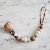 Attache-suce Couronne de feuilles, perles de silicone, cadeau de shower