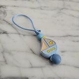 Tirette BATEAU, VOILIER pour fermeture éclair, zipette, aide l'autonomie des petit, accessoire sensoriel, bille de silicone