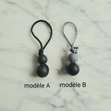 DUO de MINI tirettes pour fermeture éclair, ens. de 2 zipettes, aide-zip, identificateur de sac,  accessoire sensoriel, bille de silicone