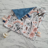 Mini doudou étiquettes JARDIN D'AUTOMNE, mini doudou, doudou sensorielle, bille de dentition, accessoire pour bébé, cadeau de shower