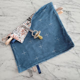 Mini doudou étiquettes JARDIN D'AUTOMNE, mini doudou, doudou sensorielle, bille de dentition, accessoire pour bébé, cadeau de shower