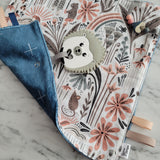 Mini doudou étiquettes JARDIN D'AUTOMNE, mini doudou, doudou sensorielle, bille de dentition, accessoire pour bébé, cadeau de shower