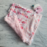 Doudou réconfort  FLAMANTS ROSE, mini doudou, fausse fourrure, accessoire pour bébé, cadeau de shower