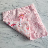 Doudou réconfort  FLAMANTS ROSE, mini doudou, fausse fourrure, accessoire pour bébé, cadeau de shower