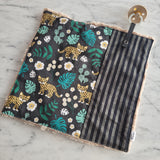 Doudou réconfort LÉOPARD TROPICAL, mini doudou, fausse fourrure, accessoire pour bébé, cadeau de shower