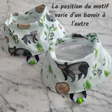 Bavoir OURSONS GOURMANDS, bavoir 3-24 mois, poussée dentaire, cadeau de shower