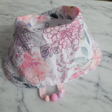 Bavoir FLEURS DÉLICATE, bavoir ajustable 3-24 mois