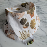 Bavoir CHAT & PLANTES, bavoir ajustable 3-24 mois