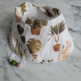 Bavoir CHAT & PLANTES, bavoir ajustable 3-24 mois