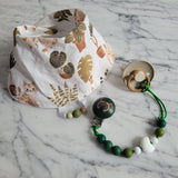 Bavoir CHAT & PLANTES, bavoir ajustable 3-24 mois