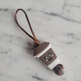 Tirette CAFÉ pour fermeture éclair, zipette, aide l'autonomie des petit