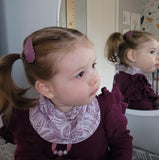 Bavoir DENTELLE MAUVE, bavoir ajustable 3-24 mois