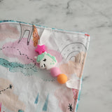 Doudou étiquettes LICORNES, mini doudou, fausse fourrure, accessoire pour bébé, cadeau de shower