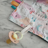 Doudou étiquettes LICORNES, mini doudou, fausse fourrure, accessoire pour bébé, cadeau de shower