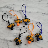 Tirette CAMION CONSTRUCTION, pour fermeture éclair, zipette, accessoire sensoriel, bille de silicone