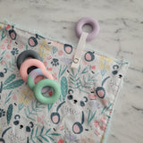 Doudou réconfort PANDA, mini doudou, fausse fourrure, accessoire pour bébé, cadeau de shower