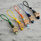 Identificateur ÉTOILE OU COEUR, tirette à fermeture éclair, sac d'école, étui à crayons