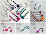 Collier pour enfant ROSALIE, fleur, collier perles de silicone