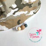 Foulard Bavoir CAMOUFFLAGE, motif armée, cadeau de shower