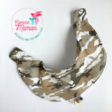 Foulard Bavoir CAMOUFFLAGE, motif armée, cadeau de shower