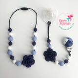 Collier pour enfant ROSALIE, fleur, collier perles de silicone