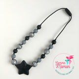 Collier pour enfant ÉTOILE, attache clip sécuritaire, perles de silicone, Cadeau d'anniversaire