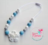 Collier pour enfant ROSALIE, fleur, collier perles de silicone