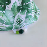 Foulard Bavoir FEUILLAGE TROPICAL, Bandana arrondi bavette, accessoire pour bébé, cadeau de shower