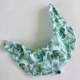 Foulard Bavoir FEUILLAGE TROPICAL, Bandana arrondi bavette, accessoire pour bébé, cadeau de shower