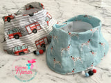 Bavoir POMPIERS, dalmatiens, bavette 3-24 mois, 3 ajustements possible, cadeau de shower, accessoires de dentition