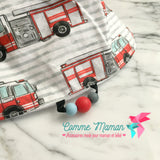 Bavoir POMPIERS, dalmatiens, bavette 3-24 mois, 3 ajustements possible, cadeau de shower, accessoires de dentition